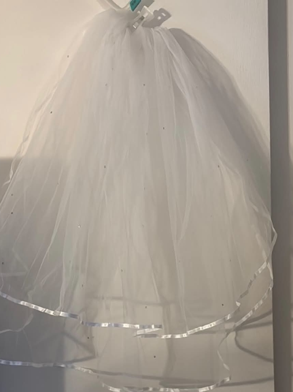 White Tulle Veil  - Elegant Sparkle